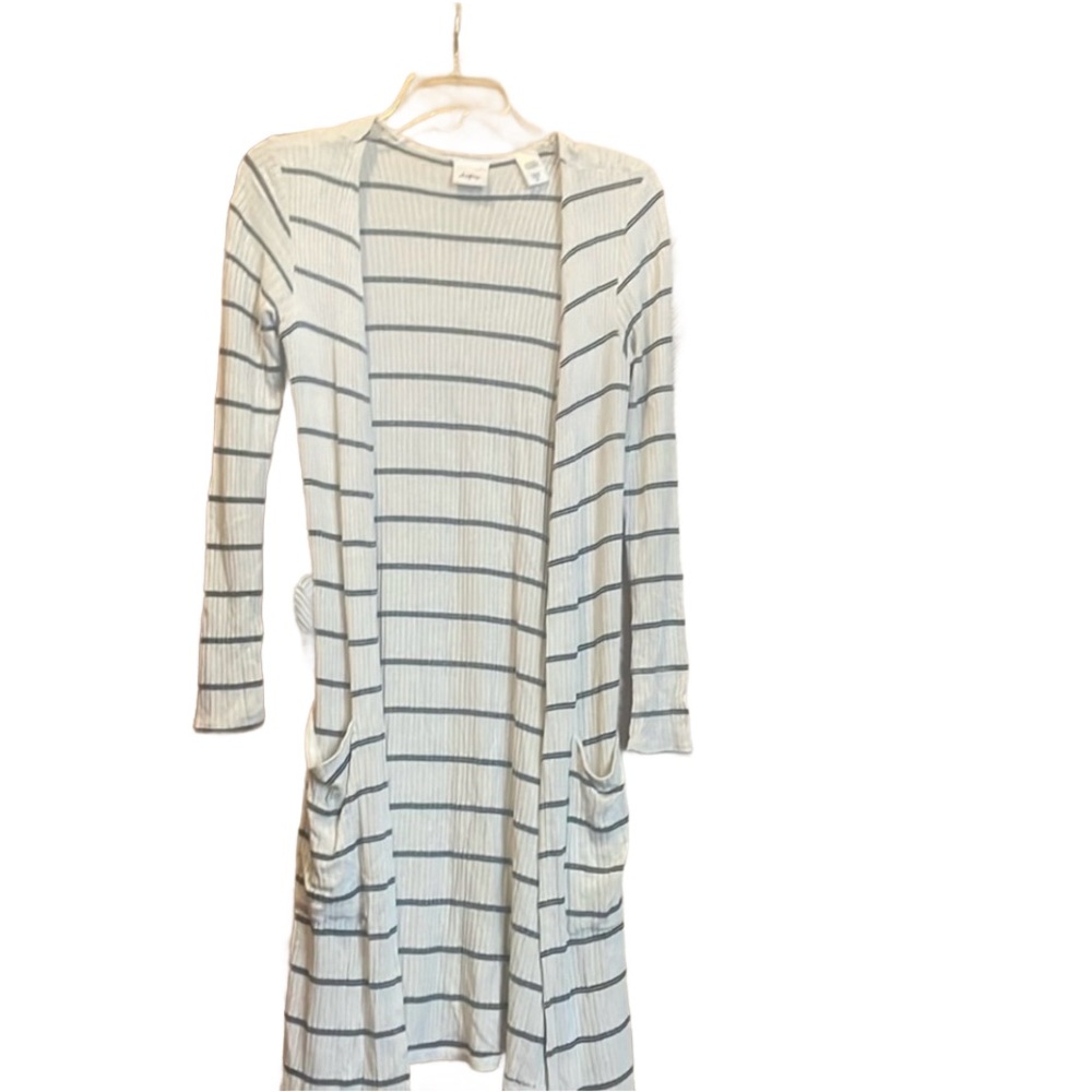 Day trip cream and blue long cardigan size xs